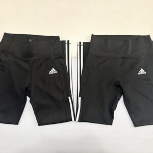 adidas Black Performance Bike Shorts with White Logo